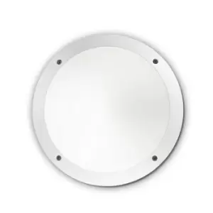 Image of Lucia LED 1 Light Diffuser Outdoor Flush Ceiling Wall Light White IP66 E27