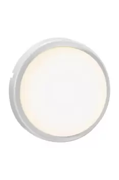 Image of Cuba Bright Round LED Outdoor Flush Wall Lamp White IP54 3000K