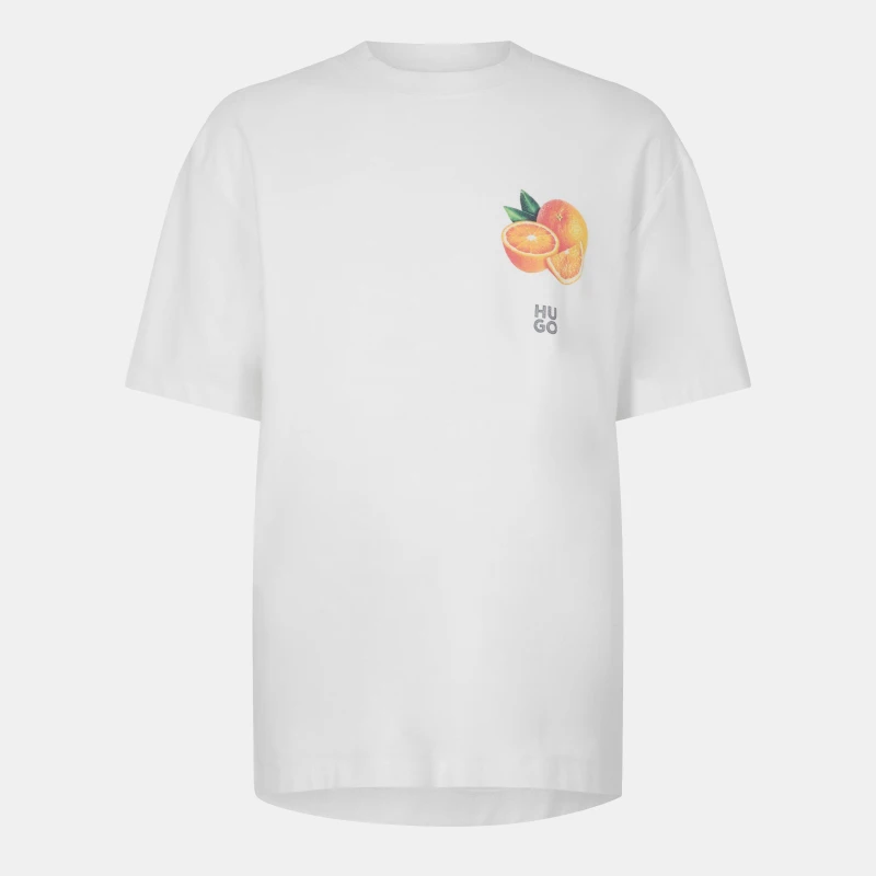 Image of Hugo Mens Dartiee Red Cotton T-Shirt Natural 102 male S