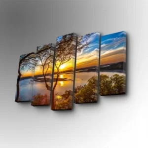 Image of 5PUC-117 Multicolor Decorative Canvas Painting (5 Pieces)