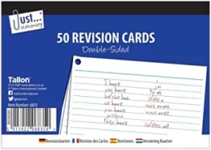 Image of 50 Revision Cards 10.5 x 15cm Double Sided White Ruled Paper 6835