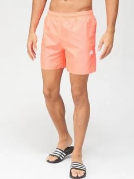 Image of Adidas Solid Swim Shorts - Pink
