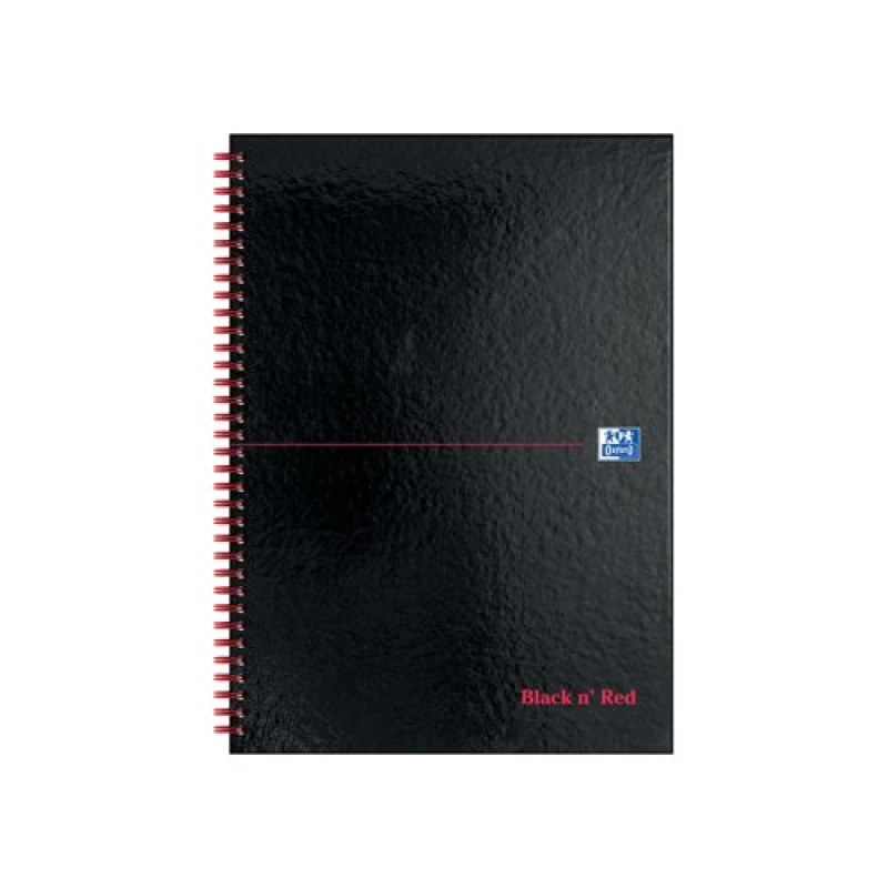 Image of Black n Red Wirebound Glossy Hardback Notebook Ruled 140 Pages EXR52072HB