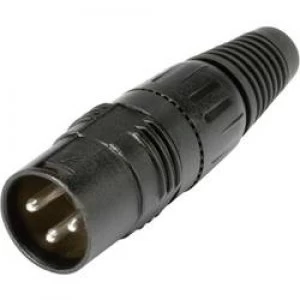 Image of XLR connector Plug straight Number of pins 3 Black Hicon HI X3MT