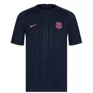Image of Nike Barcelona Away Pre Match Shirt 2021 2022 Mens - Blue