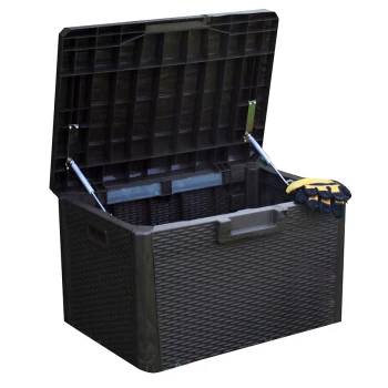 Image of Kingfisher 120L Rattan-Effect Garden Storage Chest