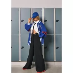 Image of Missguided Buckle Detail Wide Leg Masculine Trouser - Black