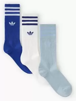 Image of Adidas Originals Solid Crew Sock, White/Maggre/Selubl, Male, Socks, IB9376