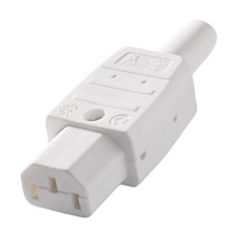 Image of Kaiser White 10 AMP IEC C13 REWIREABLE SOCKET CONN. - WIRE INSERT