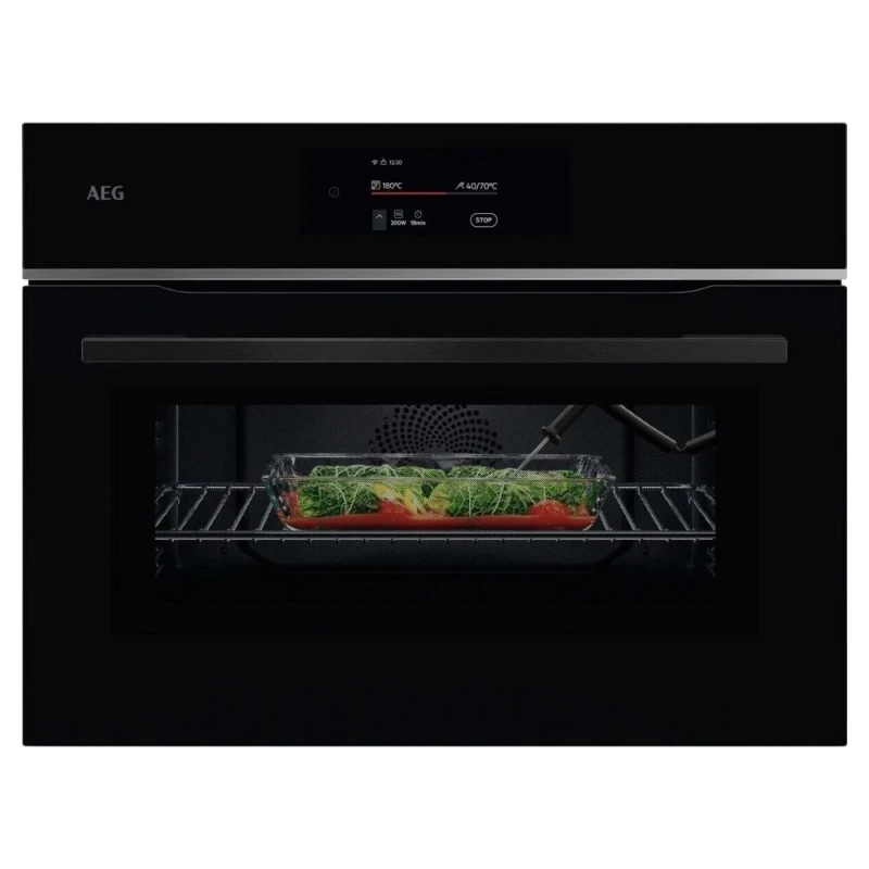 Image of AEG 8000 CombiQuick TK8NK721B 44 Litre 46cm High, Built In Combination Microwave Oven - Black