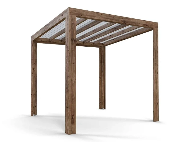 Image of Dunster House Pergola With Roof 2.5M X 2.5M Pressure Treated Wooden Shelter Terracube