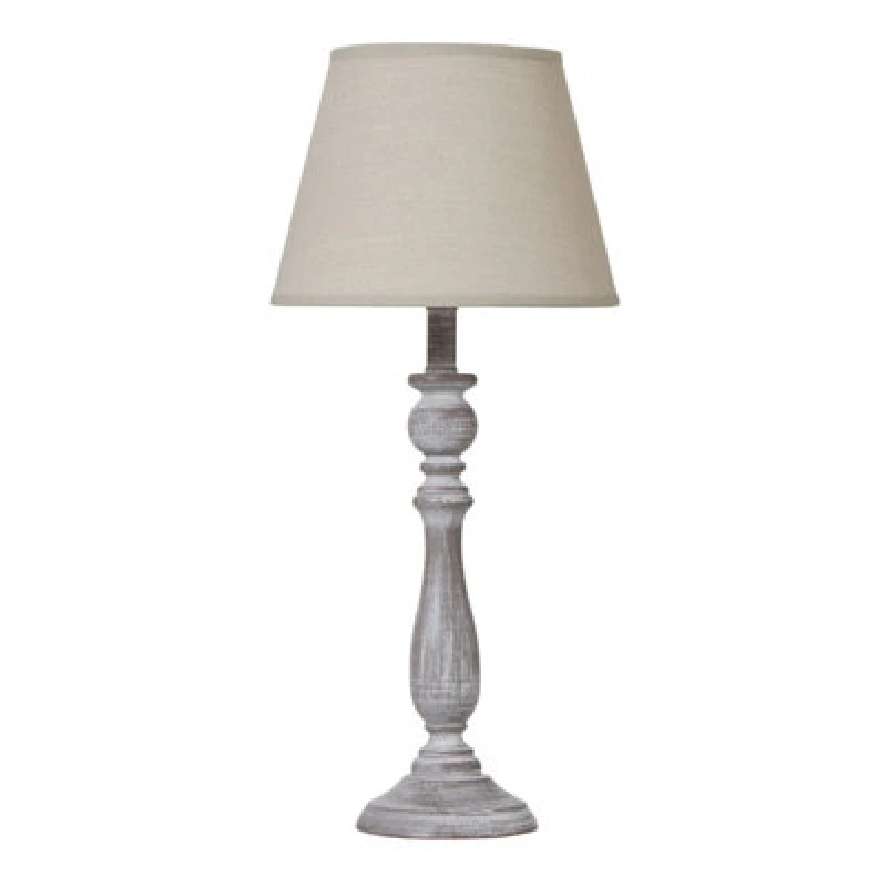 Image of Dunum Column Table Lamp With Linen Shade