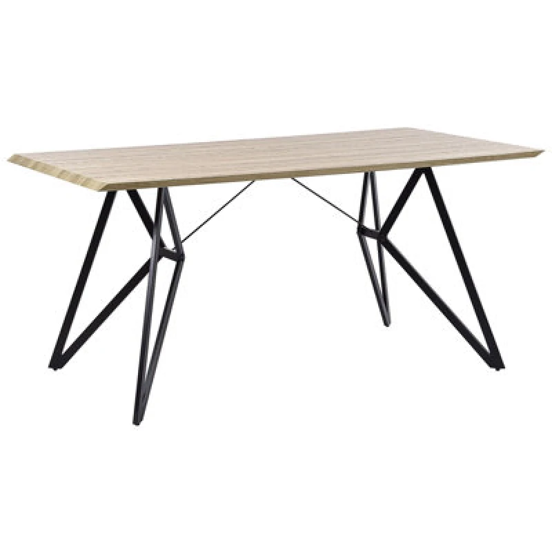 Image of Beliani Dining Table Buscot Light Brown 160 Cm 90 Cm