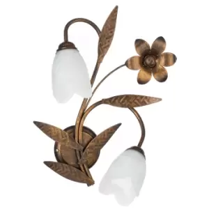 Image of Sonia Flower Design Wall Lamp, Glass Shades, 2x E14