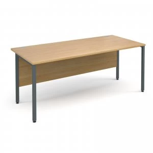 Image of Maestro 25 GL Straight Desk 1800mm x 800mm - Graphite H Frame OAK top