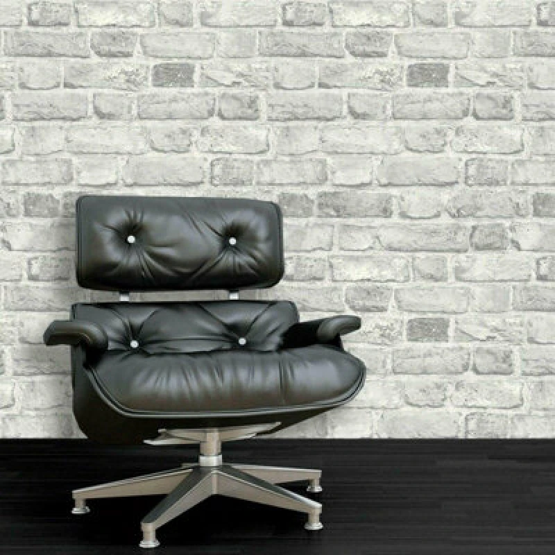 Image of Grandeco Vintage House Brick Grey Wallpaper A28903