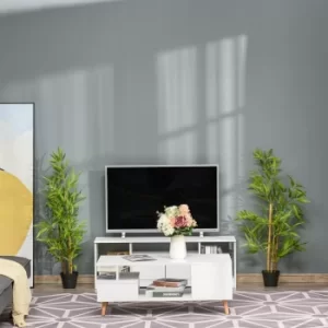 Image of Outsunny Set of 2 Artificial Bamboo Trees Decorative Plant with Nursery Pot for Indoor Outdoor Decor, 120cm