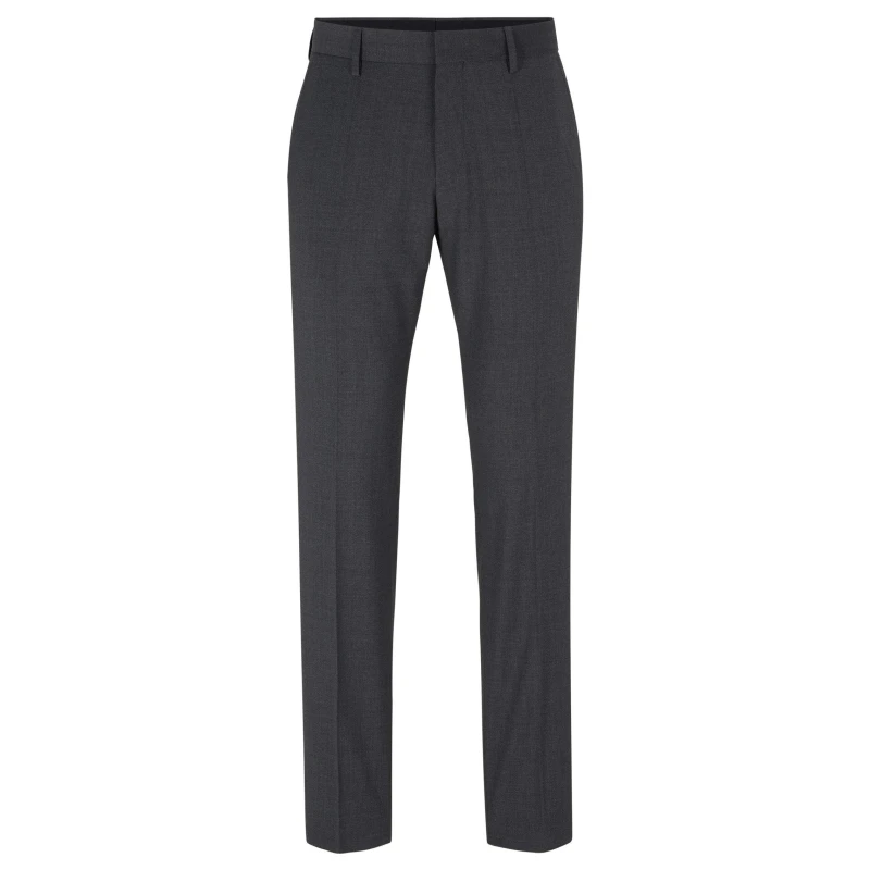 Image of Boss Mens H Genius Straight Leg Trousers Grey male 36W R
