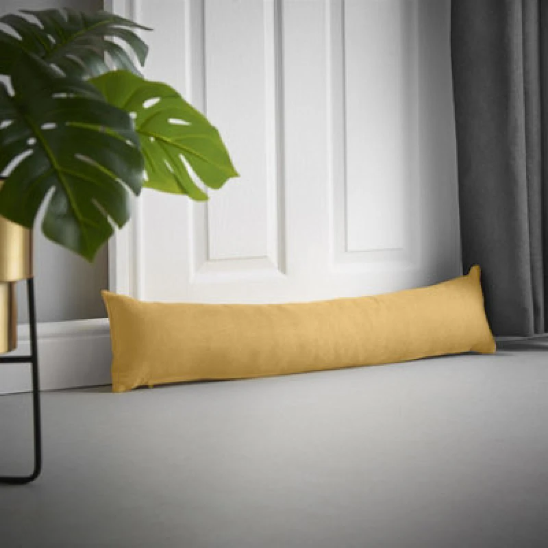 Image of Luxury Living Velvet Chenille Draught Excluder 90Cm X 15Cm X 15Cm Ochre