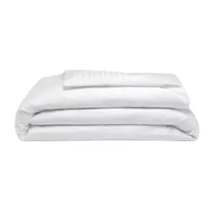 Image of Belledorm 540 Thread Count Satin Stripe Duvet Cover Set (Double) (White)