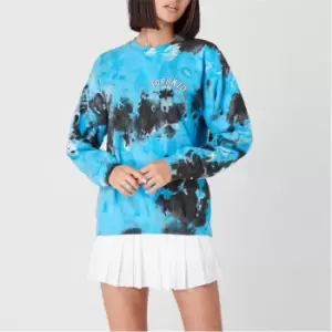 Image of Fabric City Printed Tie Dye Sweatshirt Womens - Blue