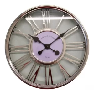 Image of Large Silver Wall Clock 45cm