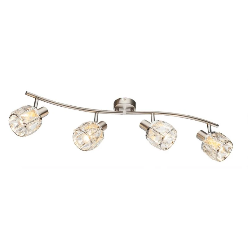Image of Netlighting Kris Ceiling Spotlight Bar Nickel Matt 4x E14 in Grey Grey Unisex