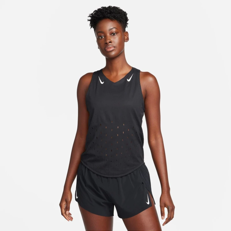 Image of Nike AeroSwift Womens Dri-FIT ADV Running Singlet Black female 14 (L)