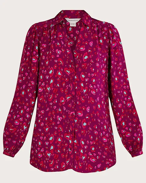 Image of 'Sara' Animal Print Blouse