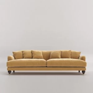 Image of Swoon Holton Velvet 3 Seater Sofa - 3 Seater - Biscuit