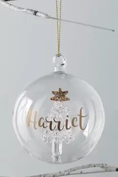Image of Personalised Glass Tree Decoration - Clear