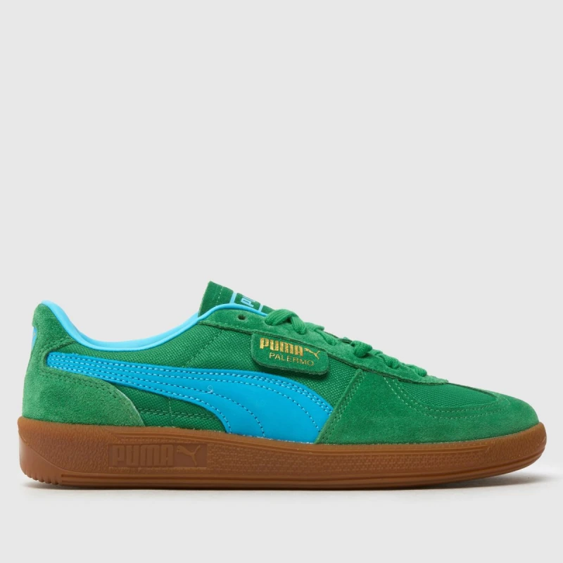 Image of PUMA Palermo Trainers in Green Multi Green Multi UK 3 (EU 35½)