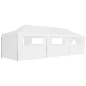 Image of Vidaxl Folding Pop-up Party Tent With 8 Sidewalls 3x9 M White