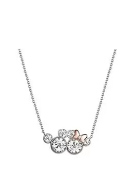 Image of Disney Mickey & Minnie Mouse Two Tone Silver Plate Necklace NF00440TRWL-16.PS, Silver
