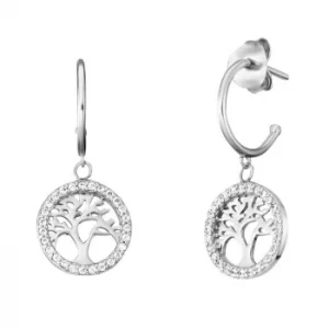 Image of Angel Whisperer Tree of Life Cubic Zirconia Hoop Earrings