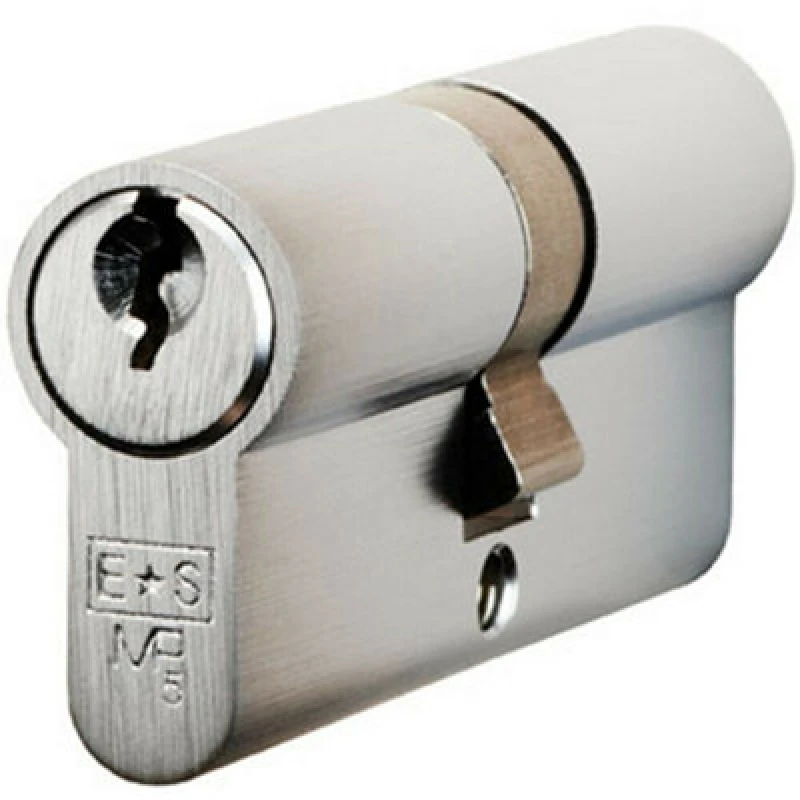 Image of Loops 70mm EURO Double Cylinder Lock Keyed to Differ 5 Pin Satin Chrome Door Multi unisex