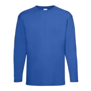 Image of Mens Value Long Sleeve Casual T-Shirt (Small) (Cobalt)