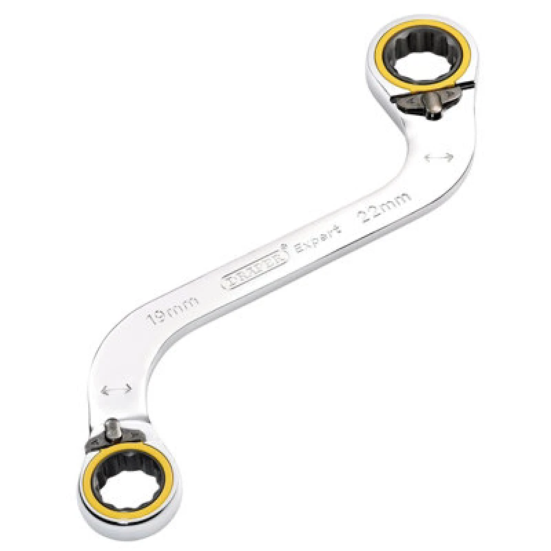Image of Draper Expert Hi Torq Double Ring Ratchet S Spanner 03946 Range Metric: 19mm x 22mm