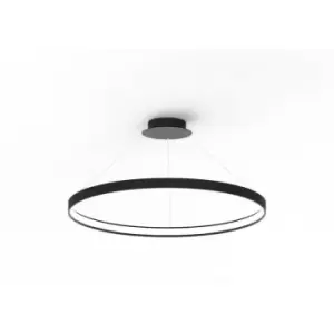 Image of Zumaline Circle Integrated LED Pendant Ceiling Light, Black, 5520lm, 3000K