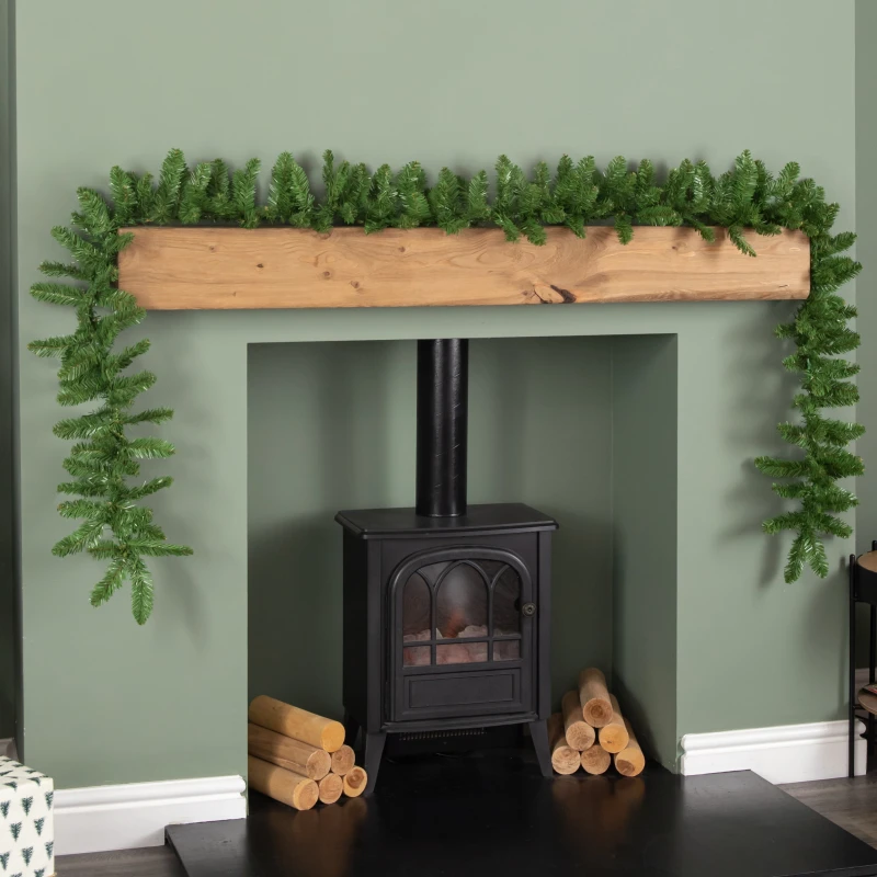 Image of 2.7m Plain Green Christmas Garland with 200 Bullet Tips