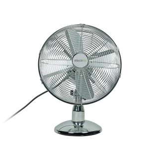 Image of electriQ 12" Chrome Desk Fan With Oscillating Function
