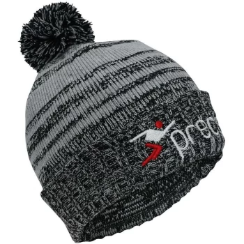 Image of Precision Pom Beanie Hat - Black/Grey/Grey