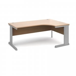 Image of Vivo Right Hand Ergonomic Desk 1800mm - Silver Frame Beech Top