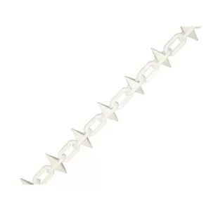 Image of Faithfull FAICHPLWS612 Plastic Chain 6mm x 12.5m White Spiked
