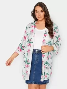 Image of Yours Crochet Back Cover Up White Floral, White, Size 18-20, Women