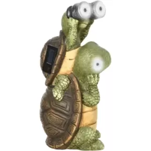 Image of Vivid Garden Statue 2 Tortoises Sculpture with Solar-powered LED Light - Green - Outsunny