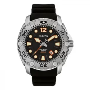 Image of Bulova Mens Classic Sea King UHF Black Rubber Strap Watch