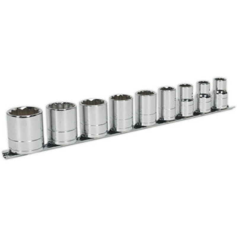 Image of Loops 9 PACK - Whitworth Socket Set - 1/2" Imperial Square Drive 12 Point HIGH TORQUE Multi