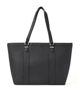 Image of Accessorize Metal Detail Laptop Tote Bag, Black, Women