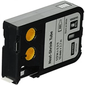 Image of Dymo 1868717 Black on White Heat Shrink Tubing 6mm x 34mm 81 Pre Sized Labels